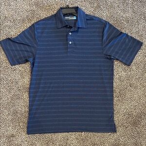 Greg Norman Collection Navy Striped Polo Shirt